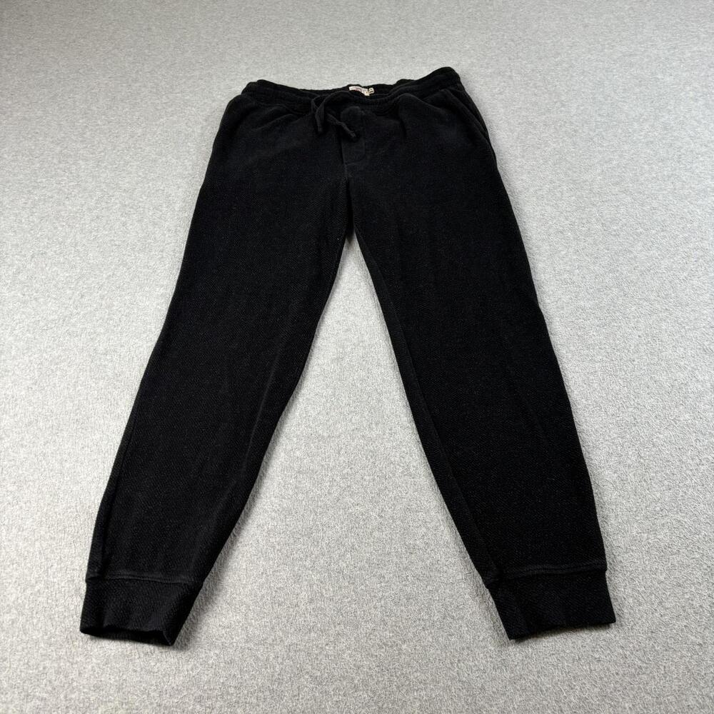 Faherty Jogger Pants Mens Medium Black Knit Pockets Loungewear Athleisure Comfy